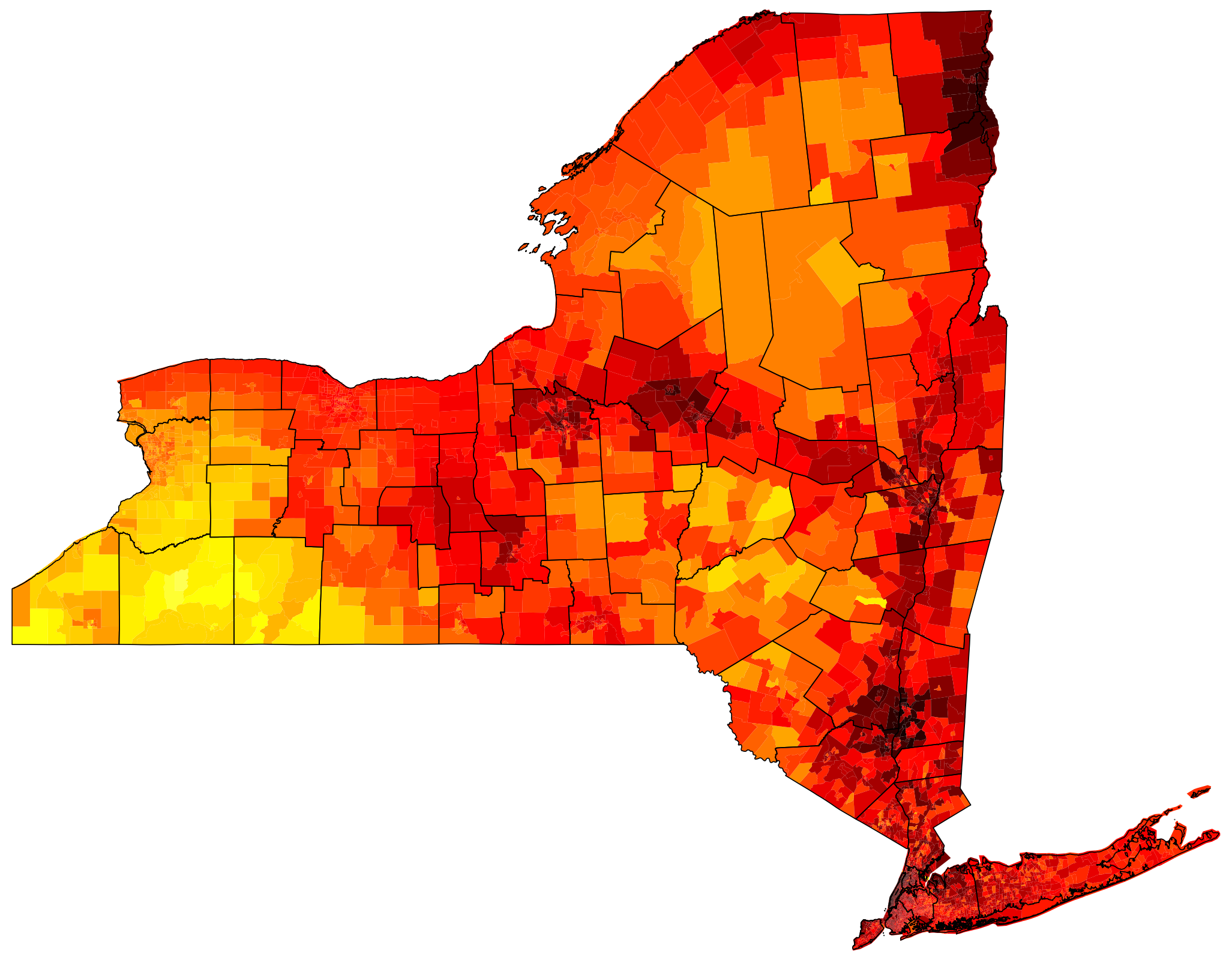 Future heat event map