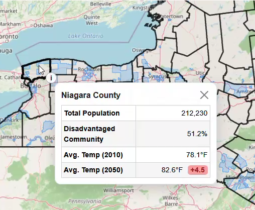 Identify results for Niagara Falls.