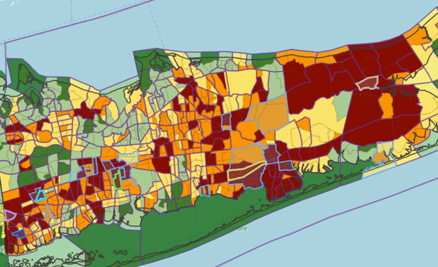 HVI, Plantability, and Frequency Index overlay across Suffolk County.